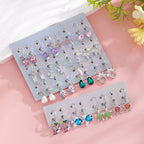 16 Pairs Hypoallergenic Silver Small Hoop Dangle Earrings Set for Girls