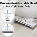 Purexa Floor Scrub Brush with 55" Long Handle, 2-in-1 Floor Brush with Built-in Squeegee, Adjustable Angle Head and Stiff Bristles for Tile, Wood, Concrete & Textured Floor Cleaning