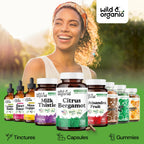 Wild & Organic Citrus Bergamot Capsules - Antioxidant & Overall Support - Citrus Bergamot Supplement - Citrus Bergamia Fruit Extract Powder - Vegan, No Fillers, Non-GMO - 120 Count