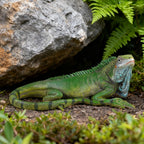 SHAODIE Outdoor Resin Iguana Statue, 13.39 x 7.09 x 5.91 inches, Green Decorative Garden Sculpture Outdoor Lizard Sculpture Tropical Lizard Yard Art