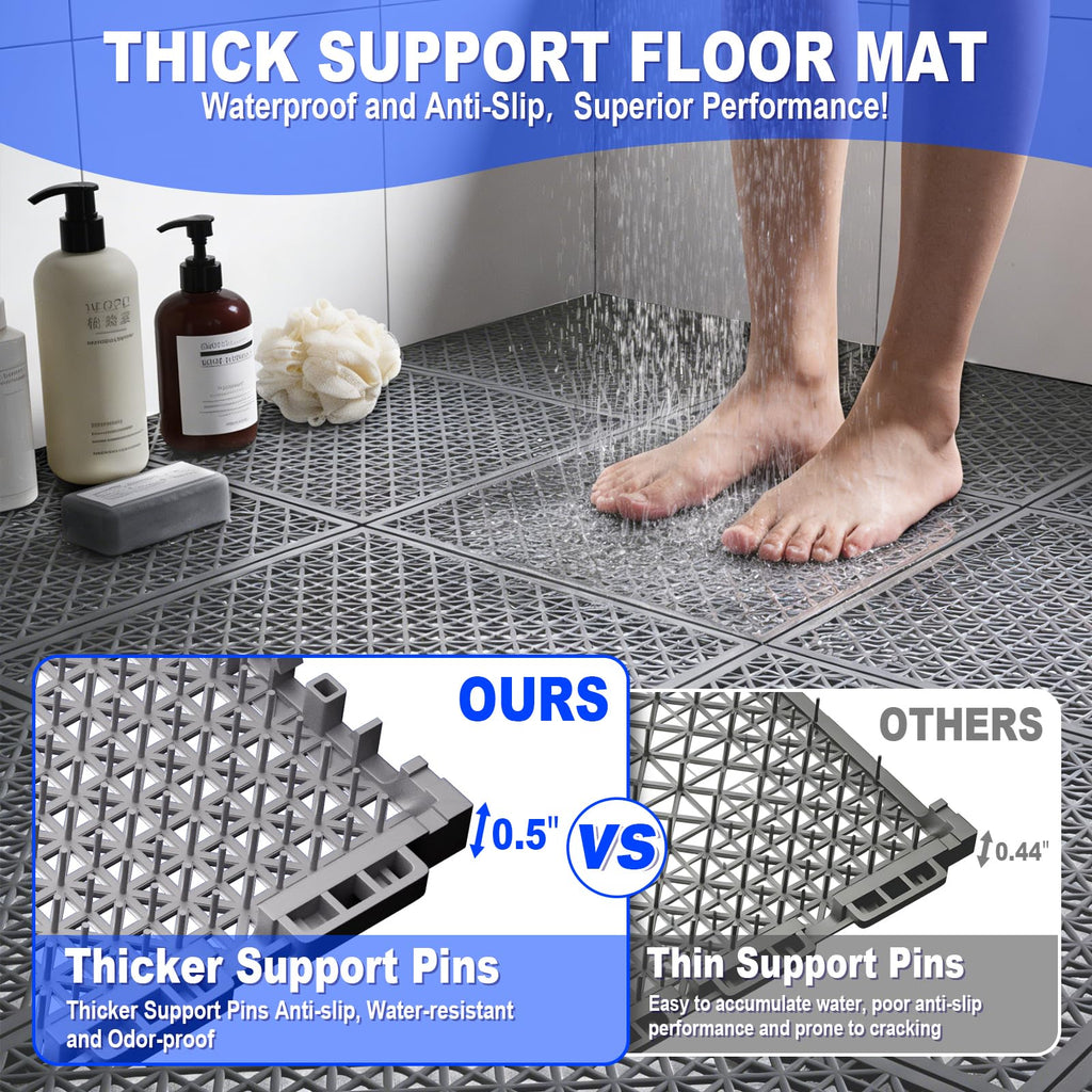 16 PCS Modular Interlocking Cushion Interlocking Floor Tiles with Hole