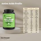 Zen Principle Grass-Fed Agglomerated Hydrolyzed Collagen Peptides 3 lb. Anti-Aging Protein Powder for Healthy Hair, Skin & Joints. Paleo and Keto Friendly, GMO and Gluten Free, Pasture-Raised Bovine.