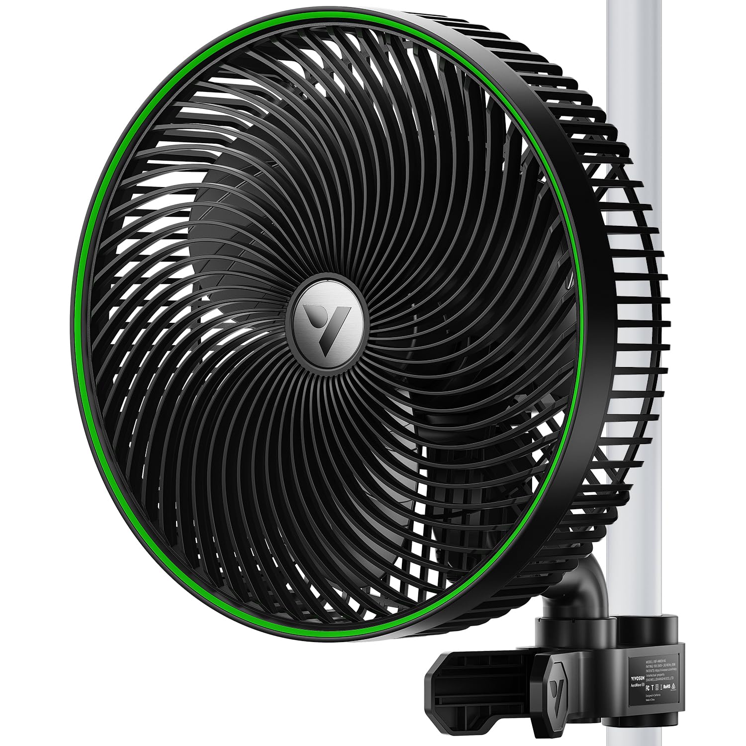 VIVOSUN AeroWave E9 Grow Tent Auto Oscillating Clip Fan, 9" Fan,1-Pack
