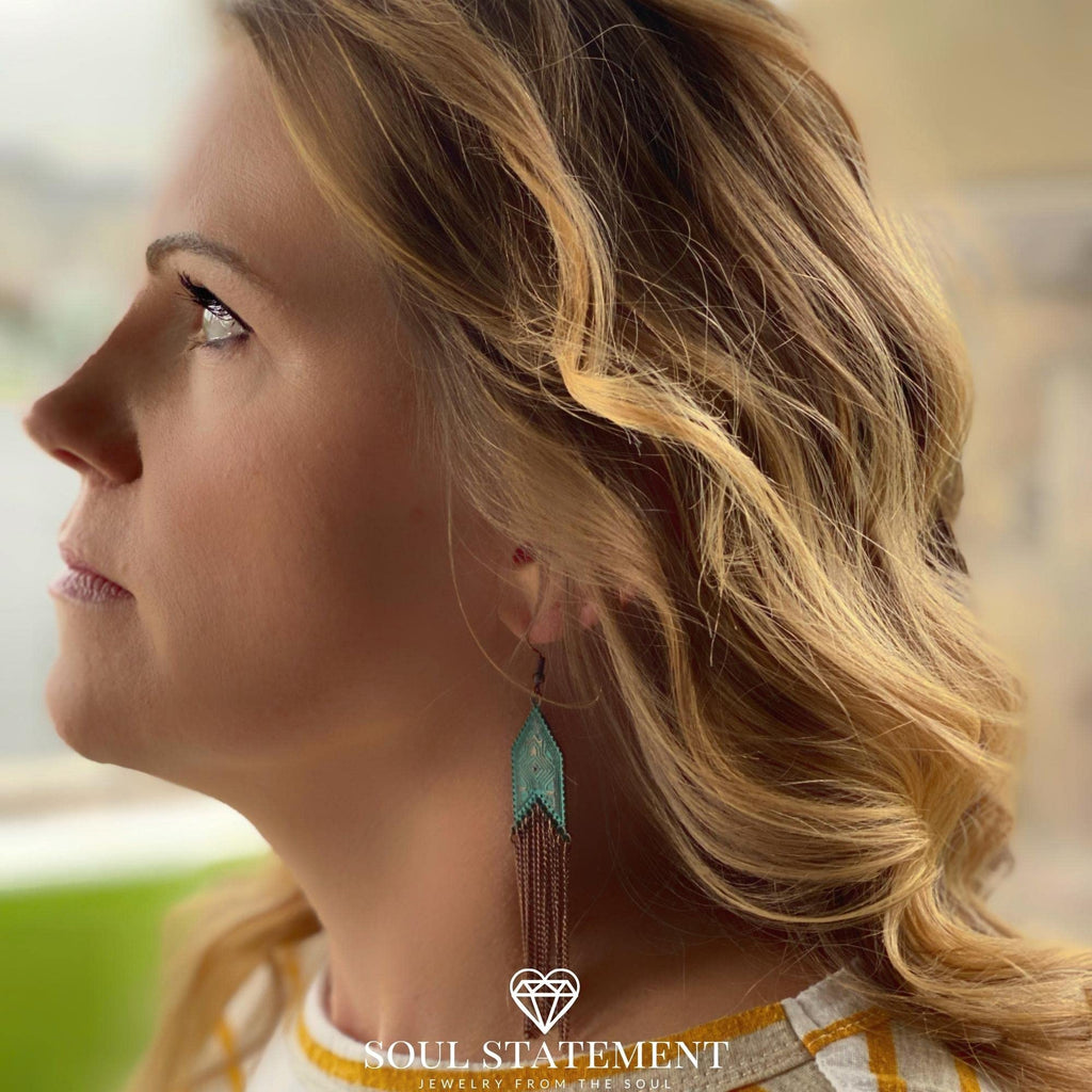 Western Jewelry for Women, Boho Dangle Chain Earrings