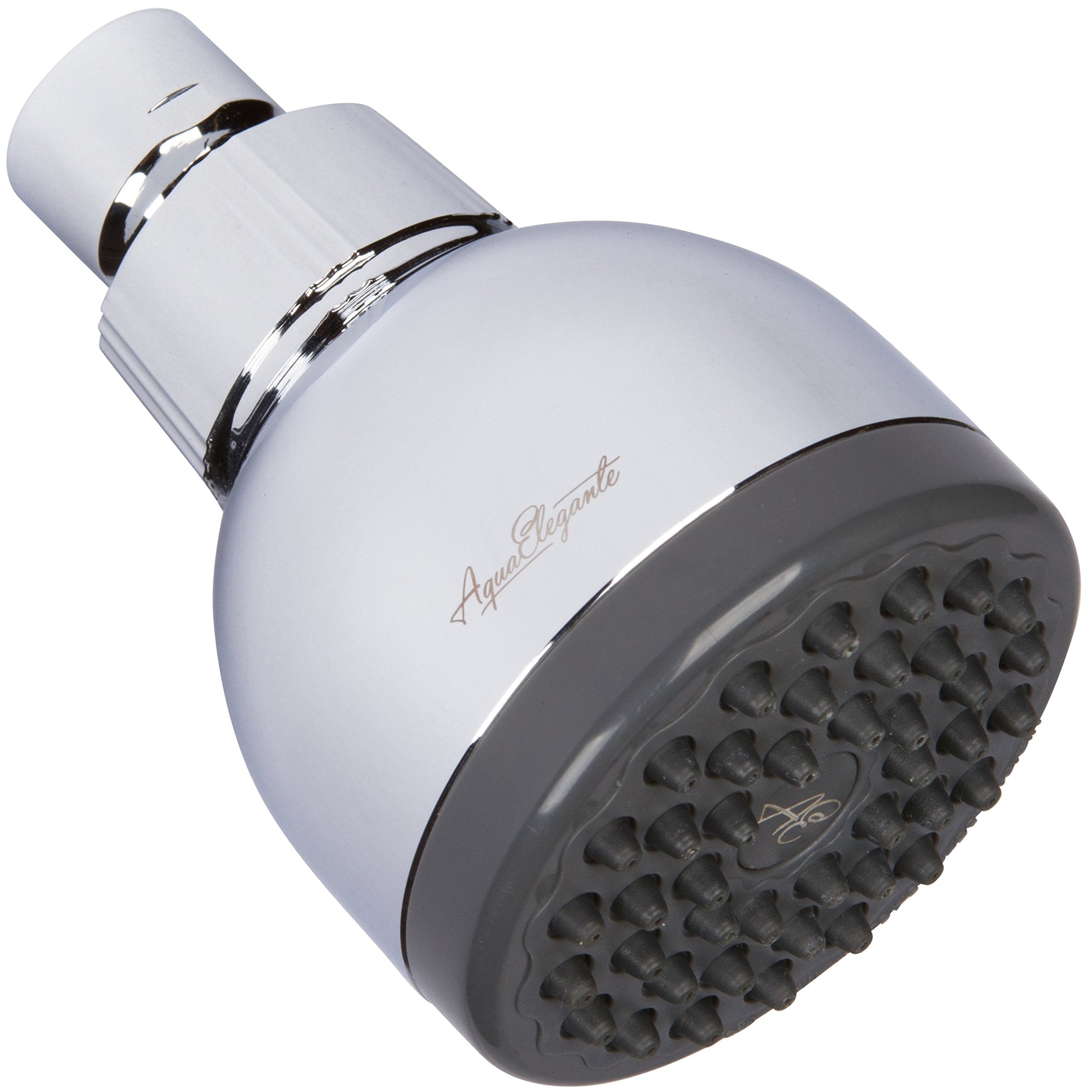 Aqua Elegante High Pressure Shower Head - Best 3 Inch Wall Mount Bathroom Showerhead For Boosting Low Flow With Anti-Clog Nozzles & Adjustable Brass Ball Joint - 1.8 GPM - Polished Chrome