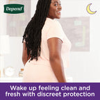 Depend Night Defense Adult Diapers, Incontinence & Postpartum Bladder Leak Underwear for Women, Disposable, Overnight, Extra-Large, Blush, 12 Count, Packaging May Vary