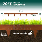 GZGNEEVL Corten Steel Landscape Edging 4.5" H x 40" L, Metal Garden Edging