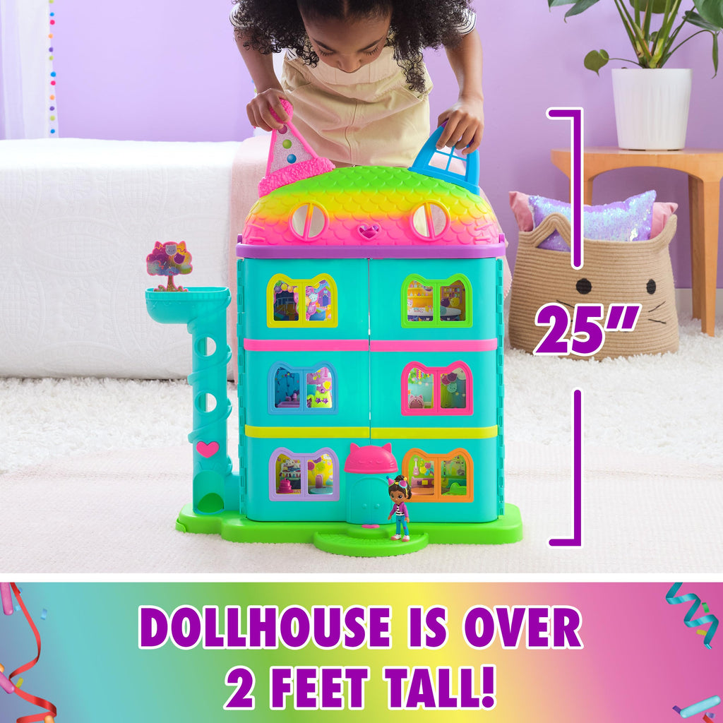 Gabby's Dollhouse, 14 Pc Celebration Dollhouse, 25-Inches Tall, with Toy Figures, Doll House Furniture & 10 Sounds, Kids Toys for Girls & Boys Ages 3+