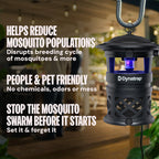 Dynatrap DT1130SR 1/2 Acre Mosquito & Flying Insect Outdoor Trap and Killer – Kills Mosquitoes, Flies, Wasps, Gnats, & Other Flying Insects - Bug Zapper Alternative – Black