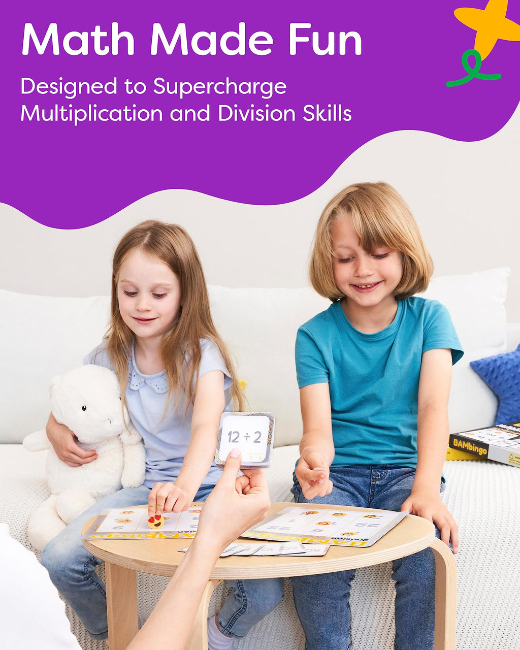 THE BAMBINO TREE Multiplication and Division Facts Bingo Game - 3rd 4th & 5th Grade Educational Math Learning for Classroom & Homeschool