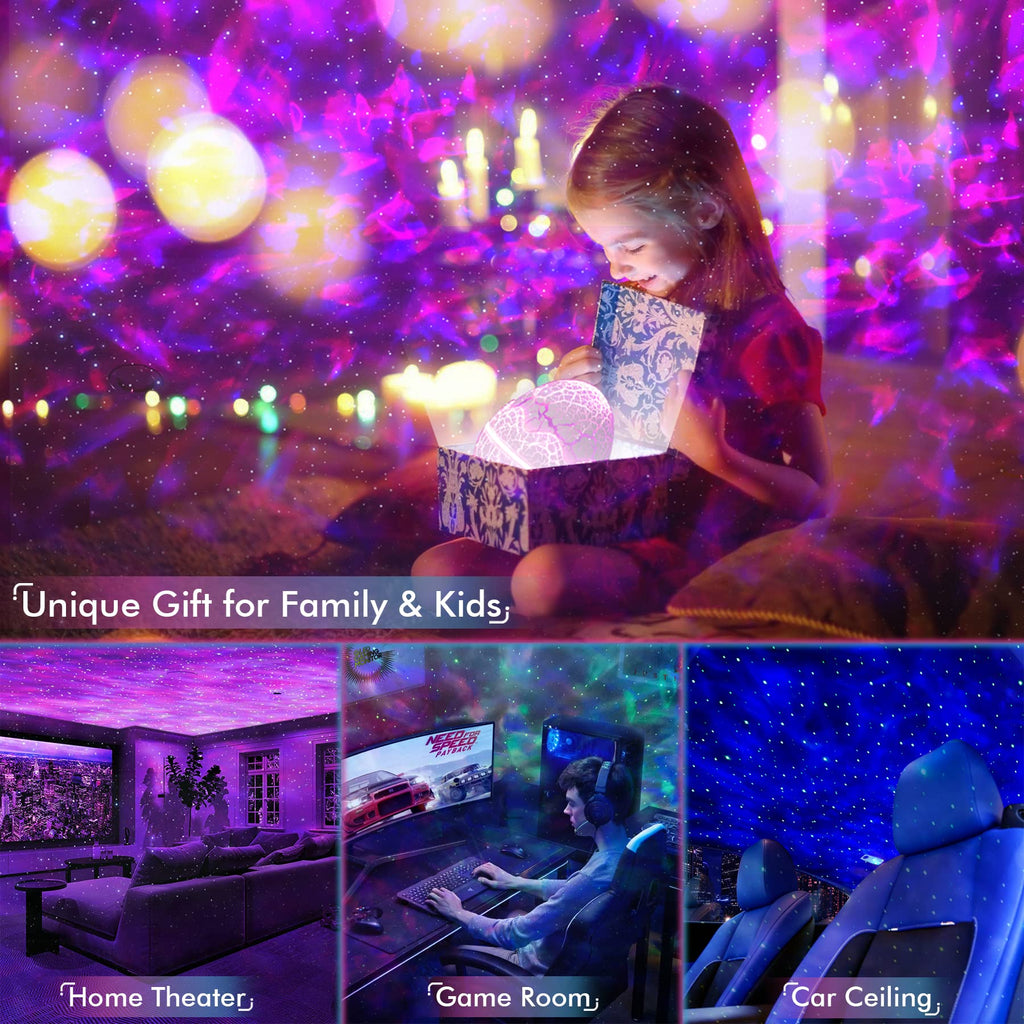 Rossetta Galaxy Star Night Light Projector, Nebula Lights for Kids Room