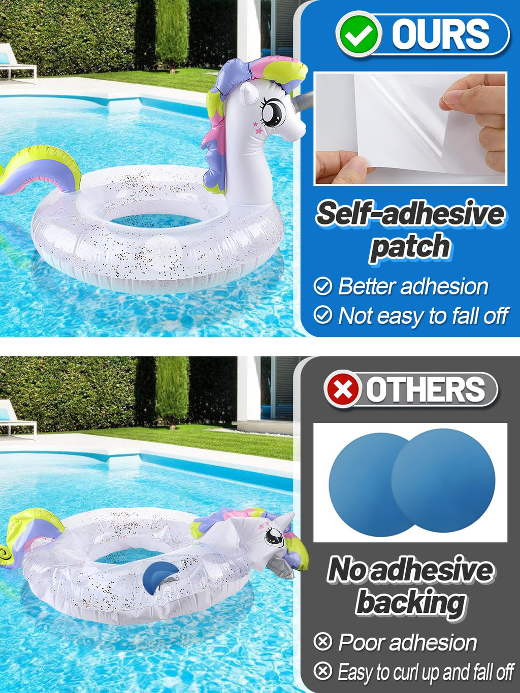 Aulock Exlarge Clear Pool Liner Repair Patch - 4ft x 2.8ft Self-Adhesive PVC Vinyl Patch Kit for In-Ground or Above Ground Pools Inflatable Swimming Pools Boat Air Mattress