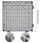 Jaderlu 12 Pack Modular Interlocking Cushion 11.6" x 11.6" Rubber Mat Floor Tile Mats Drain Pool Patio Balcony Yard Pet Area Washer Pad(Gray)