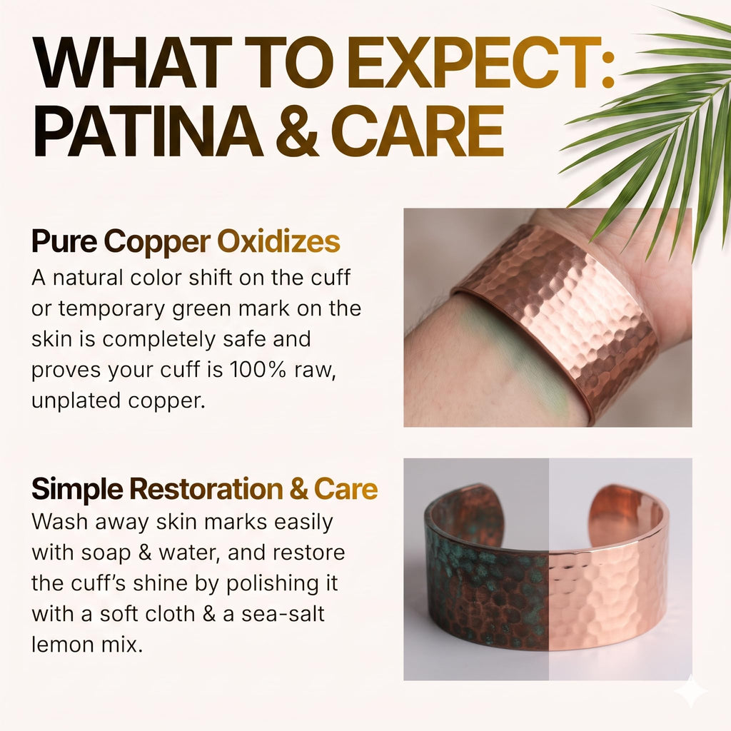 DEMMEX Copper Bracelet for Women – 100% Pure Hammered Turkish Copper Cuff, 1.5mm Thick High-Gauge, Handmade, Uncoated & Non-Magnetic, Large 1.6" Wide, Adjustable, in Wooden Gift Box