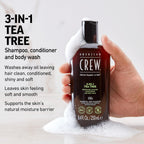 American Crew Shampoo, Conditioner & Body Wash for Men, 3-in-1, Tea Tree Scent, 15.2 Fl Oz