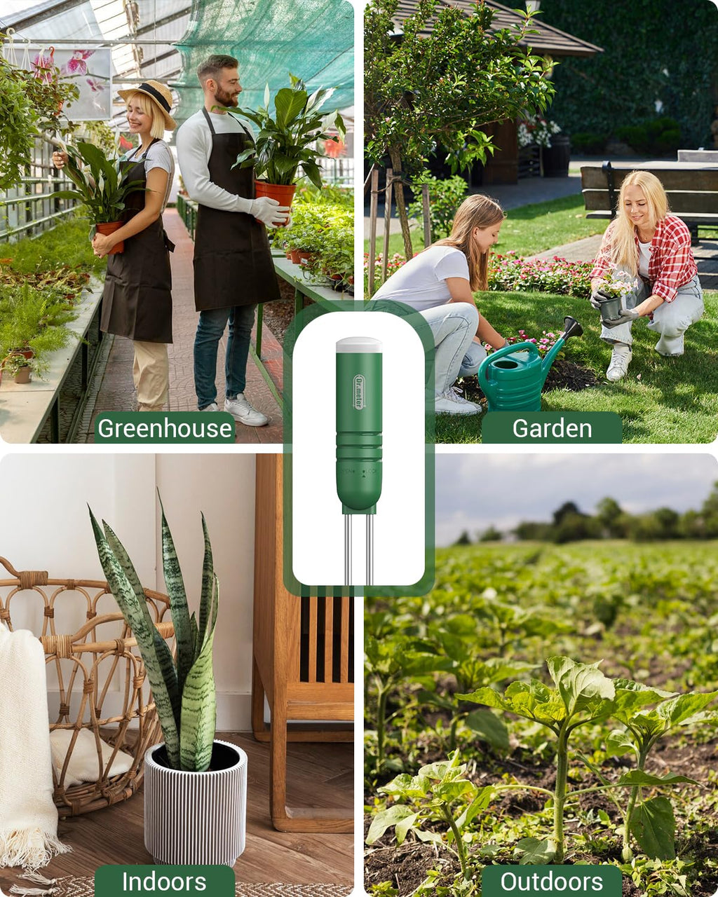 Dr.meter 4-in-1 Soil Moisture Meter 300ft Wireless Soil Tester Sensor