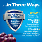 Emergen-C Immune+ Triple Action Immune Support Powder, BetaVia (R), 1000mg Vitamin C, B Vitamins, Vitamin D and Antioxidants, Elderberry – 18 Count