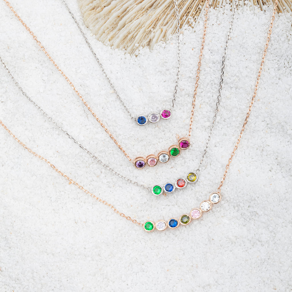 SilveristicJewelry 925 Sterling Silver Birthstone Necklace for Women – Personalized Dainty Necklace, Gift for Mom, Grandma, or Her, Birthday Gift, Birthstone Jewelry for Women