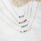 SilveristicJewelry 925 Sterling Silver Birthstone Necklace for Women – Personalized Dainty Necklace, Gift for Mom, Grandma, or Her, Birthday Gift, Birthstone Jewelry for Women