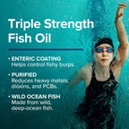 GNC Triple Strength Fish Oil Omega 3 Supplement, 1000mg EPA and DHA, Supports Heart, Brain, Skin, Eye and Joint Health, 30 Softgels