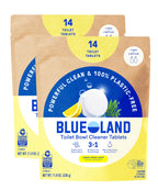 BLUELAND Toilet Bowl Cleaner Tablets, 14 Count (Pack of 2), Lemon Cedar, Plastic-Free, No Harsh Chemicals, Plant-Based, Septic-Safe, Removes Lime, Rust, Hard Water and Toilet Ring Stains