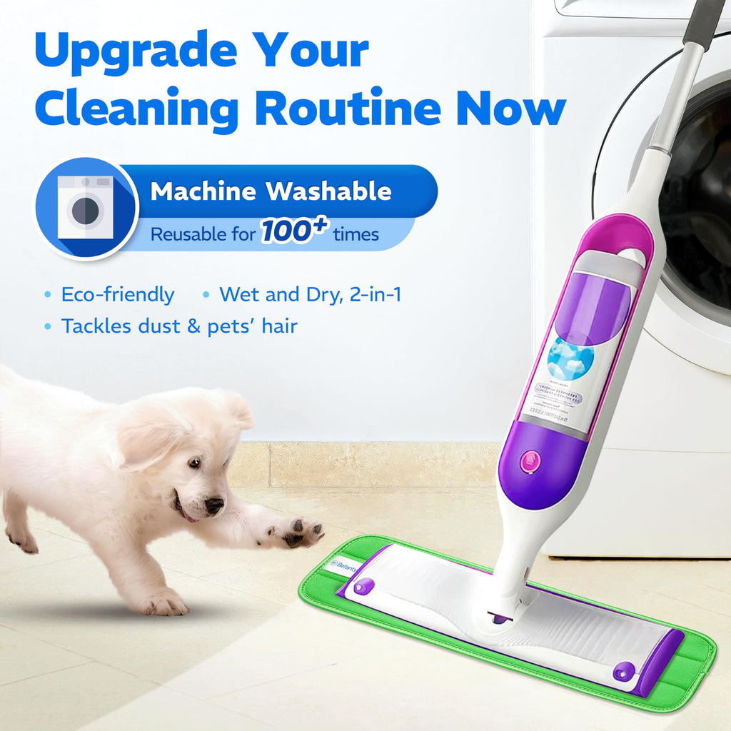 Befanty 3 Pack Reusable Microfiber Mop Pads, Compatible with Swiffer PowerMop and Bona Mop, Machine Washable Cloths, Scraper Included, Refills for All Floor Cleaning, Wet Dry - 16"- 18"