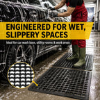 BESEA 4 Pack 24 x 36 Inch Rubber Floor Mats, Non-Slip Drainage Mats