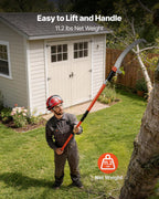 VEVOR Manual Pole Saw, 7.3-27 ft Extendable Tree Pruner, Sharp Steel Blade High Branches Trimming, Manual Branch Trimmer with Lightweight 8 Fiberglass Handles, for Pruning Palms and Shrubs