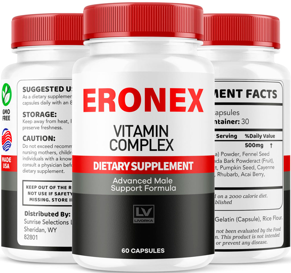 LIVORKA (2 Pack Eronex Vitamin Complex Pills, Eronex Capsules, Official Advanced Formula Capsulas, Eronex All-Natural Support Pills, Eronex Pastillas Reviews, 120 Capsules for 2 Months