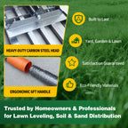 Lawn Leveling Rake 30x10 Inch, 6FT Heavy-Duty Carbon Steel Lawn Leveler – Yard Leveling Rake for Soil, Sand, Grass, Perfect for Lawn Repair, Pit Filling & Garden Maintenance