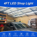 XLNYUUI Led Shop Lights,4FT LED Light 50W 6000K 7000LM Led Daylight,Garage Light,Linkable Clear Cover Integrated V-Shape for Garage Warehouse Workbench Workshop(6-Pack)