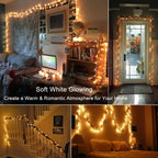 BrizLabs Clear Christmas Lights Outdoor 300 Count Incandescent Light String