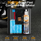 Jump Starter with Air Compressor, 4000A Peak Car Battery Charger, 200 PSI Tire Inflator, Heavy Duty Power Pack for Up to 9.0L Gas, 8.0L Diesel Engines, LED Light, USB Ports, Emergency Road Kit