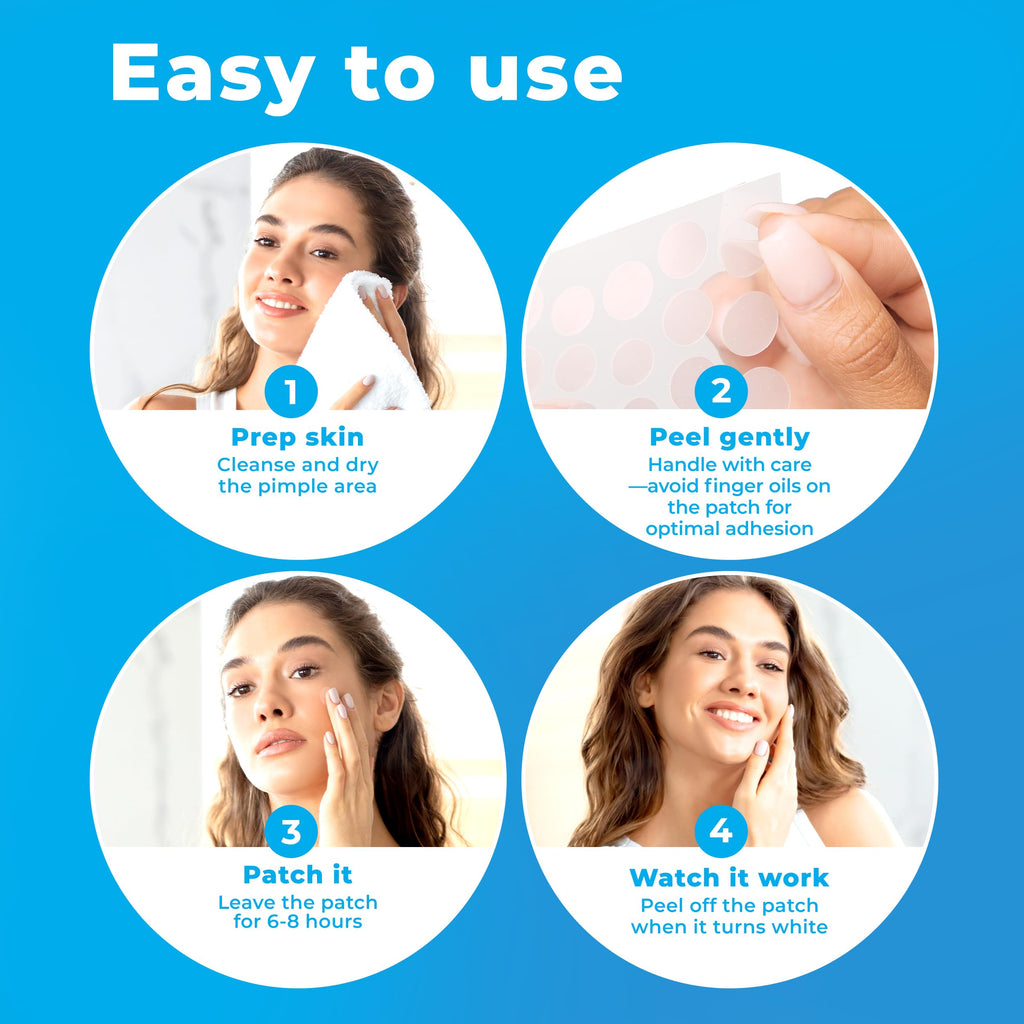 PatchRx Pimple Patches for Face (240 Patches), Hydrocolloid Acne Patches with Tea Tree Oil, Pimple Stickers - Acne Pimple Patches For Face - Zit Patches