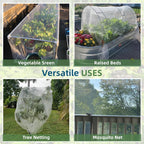Garden Netting for Raised Beds, 10 ft x 33 ft Ultra Fine Mesh Mosquito Net Pest Barrier Bird Bug Insect Netting for Garden Greenhouse, Plant Row Cover for Protect Vegetables Fruits Flowers Trees