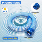 6 PCS Pool Cleaner Hose for X7 T3 T5 MX6 MX8, 39 in Swimming Pool Vacuum Hose Replacement Kit, R0527700 X38210S Twist Lock MX6 Replacement Parts