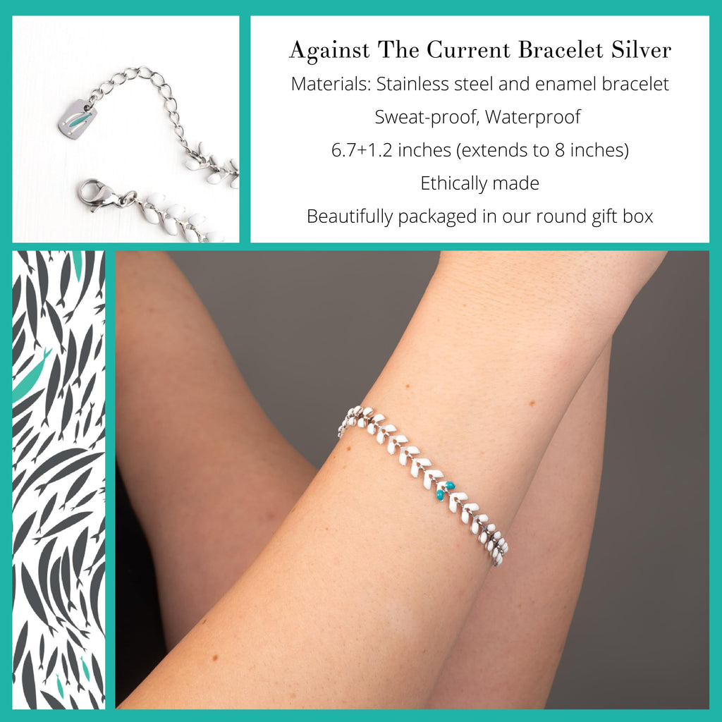 The Chosen: Against the Current Silver Bracelet – Elegant Christian Jewelry, Inspirational Faith Bracelet for Women and Men, Religious Gift, Faith-Based Accessory, Scripture-Inspired Statement Piece