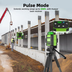 Huepar Laser Level 360 Self Leveling, Rechargeable Green Laser 3x360° Cross Line Lazer Leveler 3D Level Laser Tool for Construction and Picture Hanging, Strong Magnetic Bracket&Hard Carry Case -HM03CG