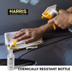 HARRIS Professional Spray Bottle 32oz (3-Pack), All-Purpose for Cleaning and Plants with Clear Finish, Pressurized Sprayer, Adjustable Nozzle and Measurements