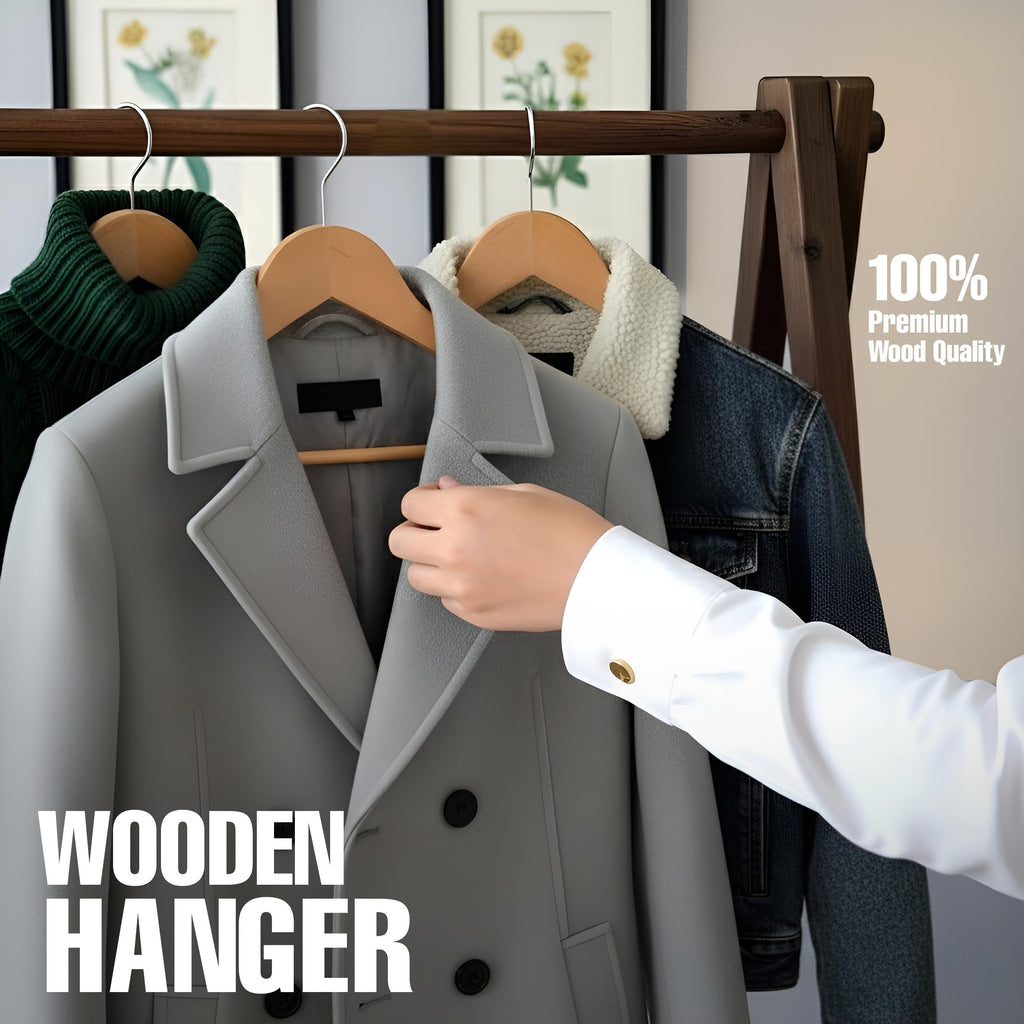 Utopia Home Wooden Hangers 20 Pack – Slim Suit Hangers Natural