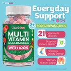 YUM-V'S Kids Multivitamin with Iron - Kids Chewable Multivitamin - Vitamins + Iron Supplement - Toddler Vitamins for 2 Year Old+, Kosher, Halal, Gluten Free 120 (Pack of 2