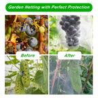 2 Pack 10X43FT Garden Netting for Raised Beds, Ultra Fine Insect Netting for Vegetable Flowers Fruits Greenhouse Crops, Garden Mesh Plant Cover Row Cover Barrier Protection Net for Birds