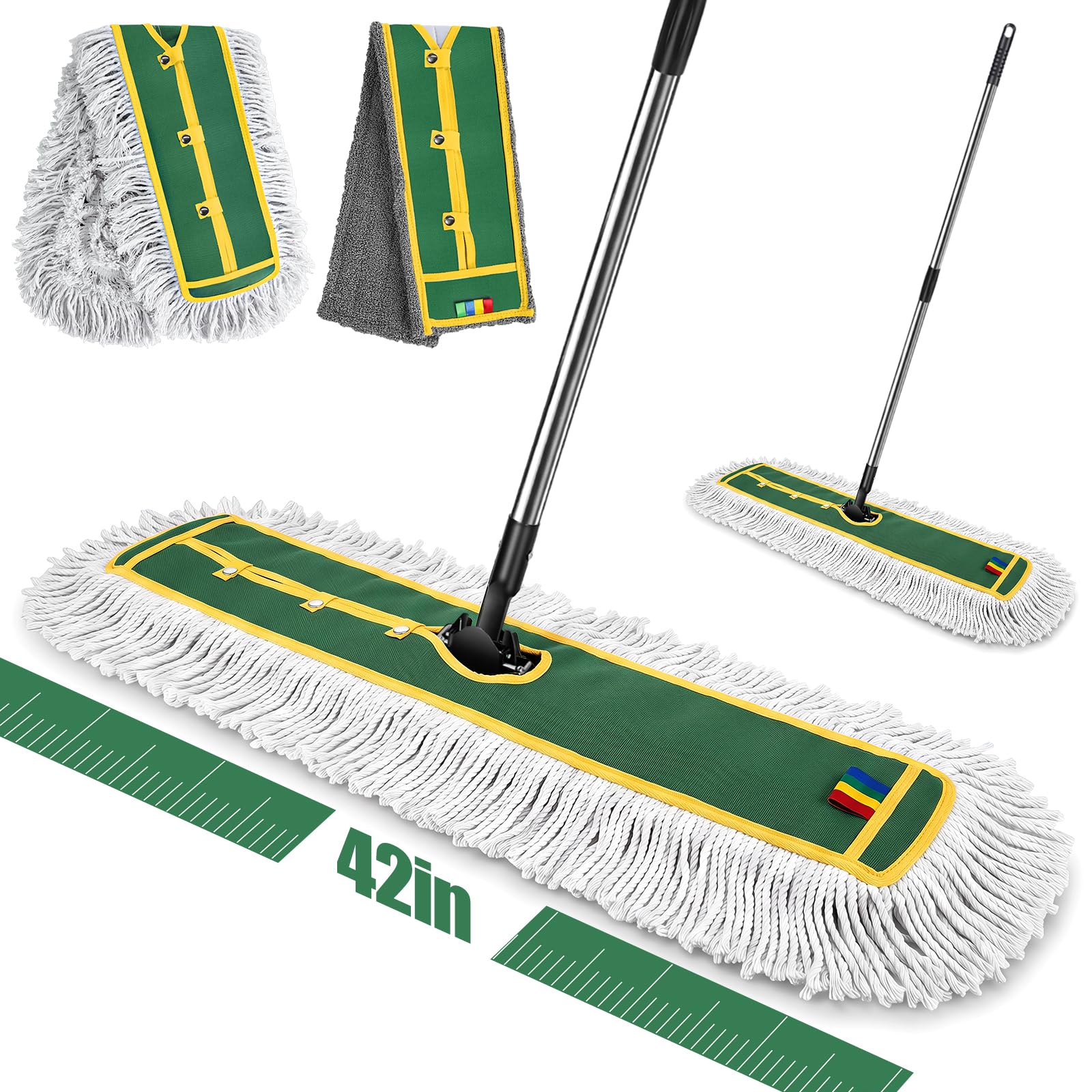 42" Commercial Dust Mop for Floor Cleaning, Heavy Duty Industrial Mop