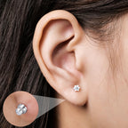 Limerencia Titanium Flat Back Screw Back Stud Earrings for Women Men
