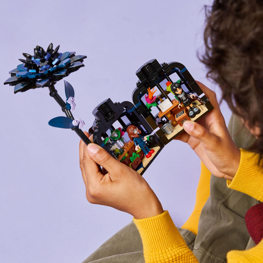 LEGO Wednesday Black Dahlia Flower Building Toy - Pretend Play Set for Girls & Boys, Ages 9+ - with Wednesday Addams & Professor Minidolls - Building Blocks for Kids - Gift Idea for Birthdays - 76784