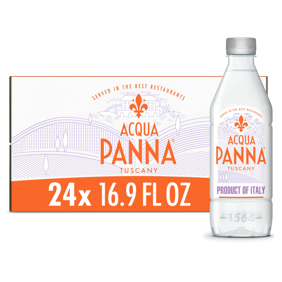 Acqua Panna Natural Spring Water, 16.9 Fl Oz, 24-Pack