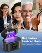 BYASKZIV Ultrasonic Jewelry Cleaner, 48KHz Ultrasonic Cleaner Machine with 20oz 304 Stainless Steel Tank, Dual Modes & LED Display - for Jewelry, Eyeglasses, Watches, Dentures, Retainers & More-Black
