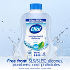 Dial Antibacterial Defense Foaming Hand Soap + Aloe, Spring Water Scent, 30 Fl Oz Hand Soap Refill (4 Pack), Dermatologist-Tested, Gentle on Skin