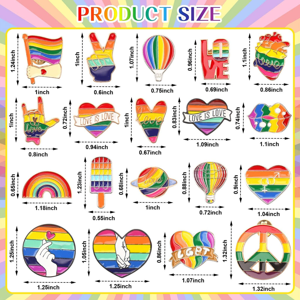 DTOFOOT 72Pcs Gay Pride Enamel Pins Bulk Rainbow LGBT Lapel Brooch Badges