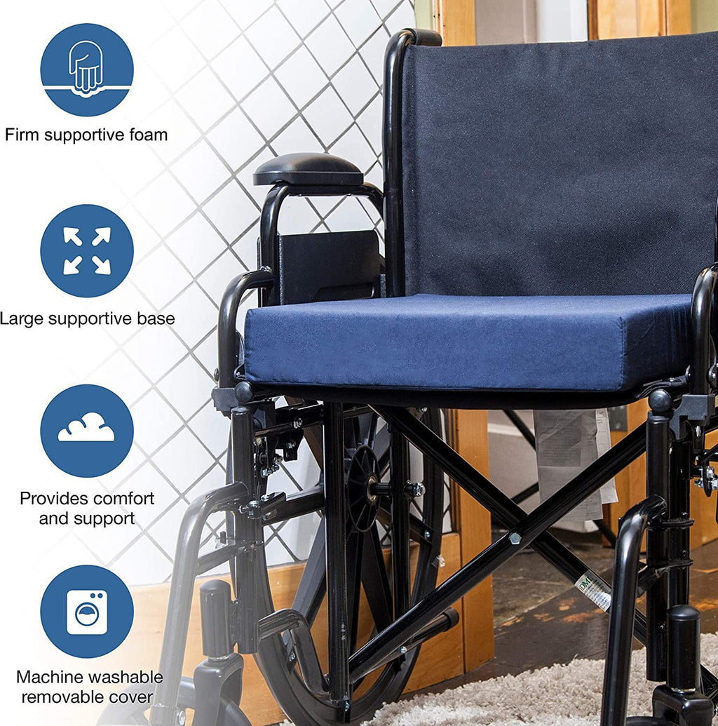 DMI Seat and Chair Cushion for Office Chairs, Wheelchairs, Scooters, Kitchen Chairs or Car Seats, FSA HSA Eligible, for Support and Height while Reducing Stress on Back, Tailbone or Sciatica